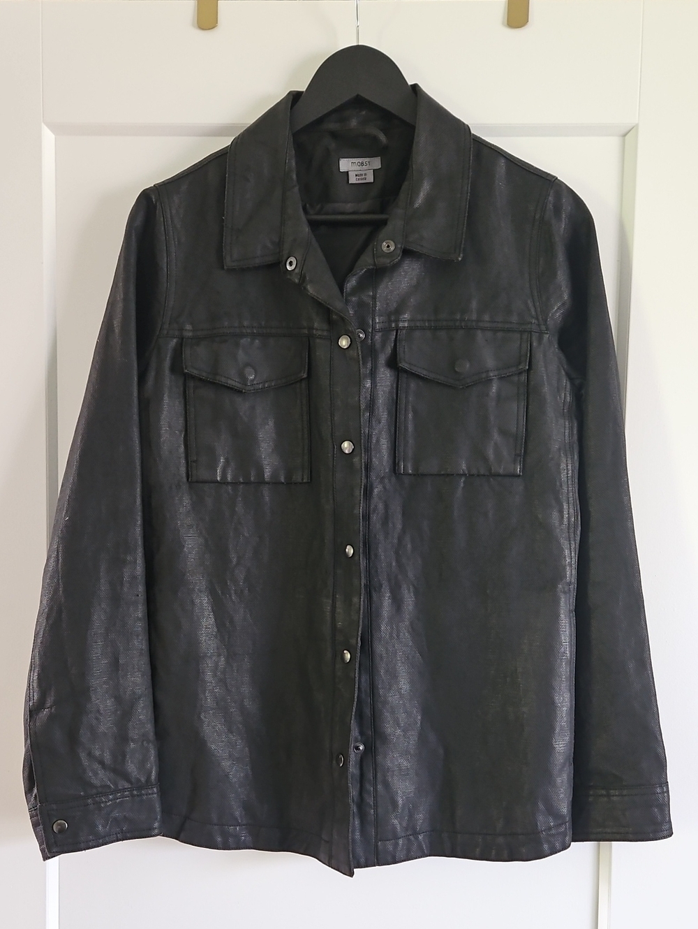 M0851 Black Faux Leather Jacket